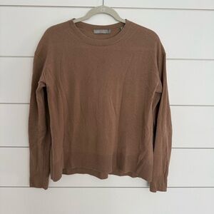 Vince Women’s XS Cashmere Wool Sweater Tan Pullover Crewneck Preppy Classic